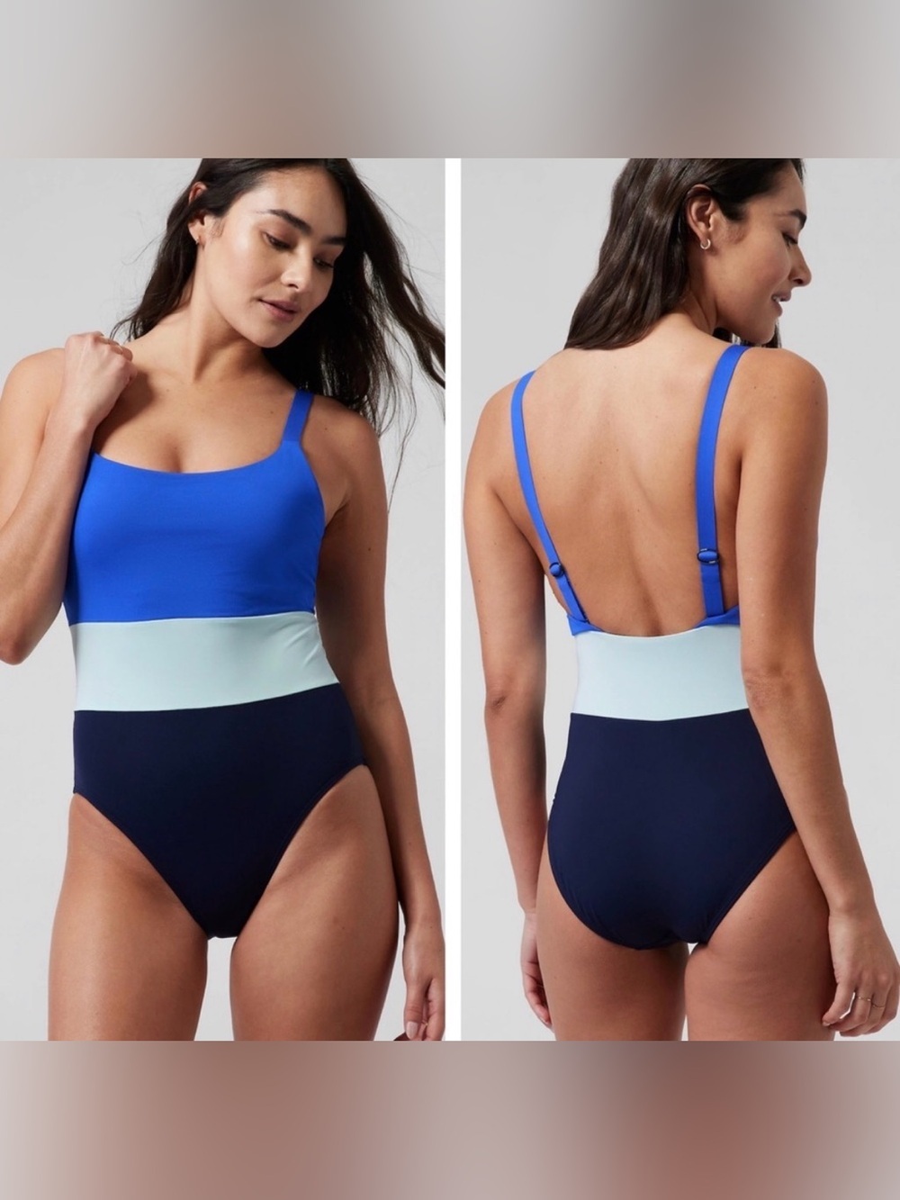 Athleta Coastline One Piece Swimsuit Colorblock Medium beach vacation cruise